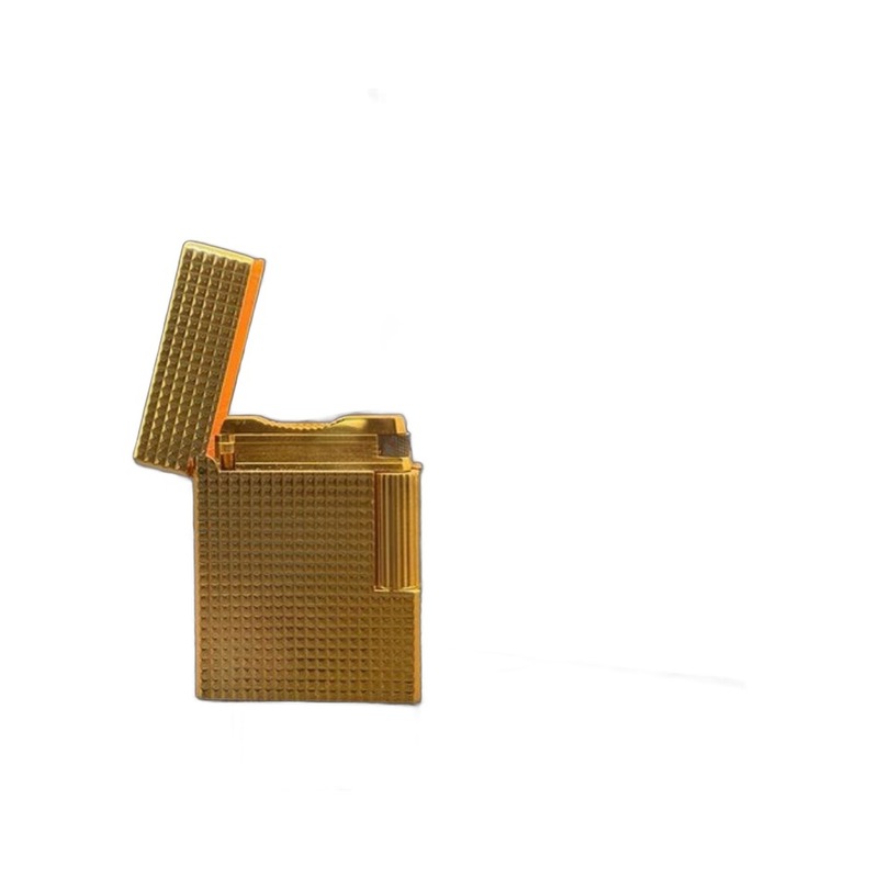 S.T. Dupont Ligne 1 Small Gold-Plated Pointe de Diamant Lighter, Opened with Flame